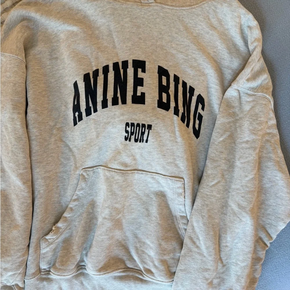Anine Bing Gray Logo Crewneck Sweatshirt - Picture 3 of 4